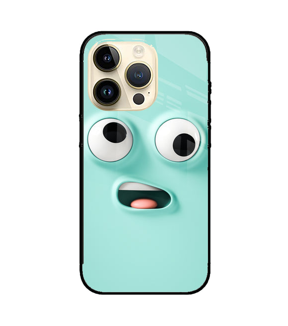 Silly Face Cartoon iPhone 14 Pro Glass Cover