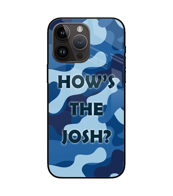 Camouflage Blue iPhone 14 Pro Max Glass Cover