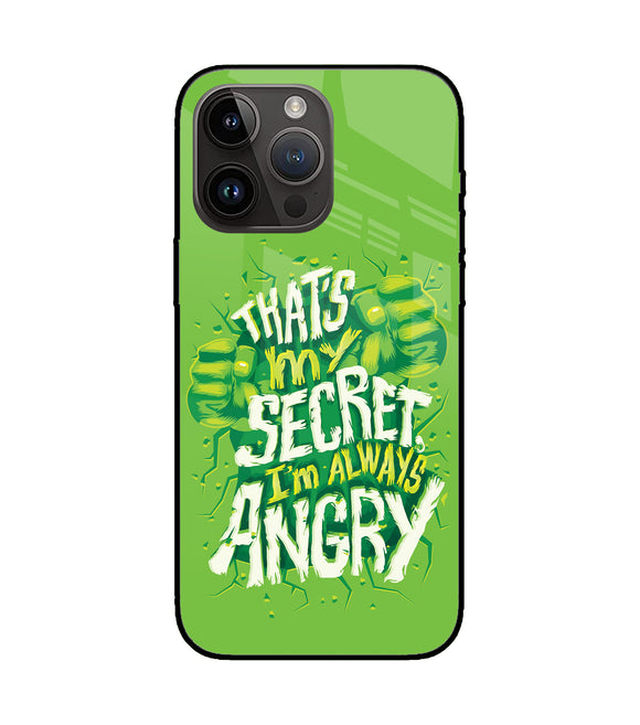 Hulk Smash Quote iPhone 14 Pro Max Glass Cover