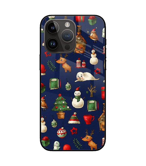 Canvas Christmas Print iPhone 14 Pro Max Glass Cover