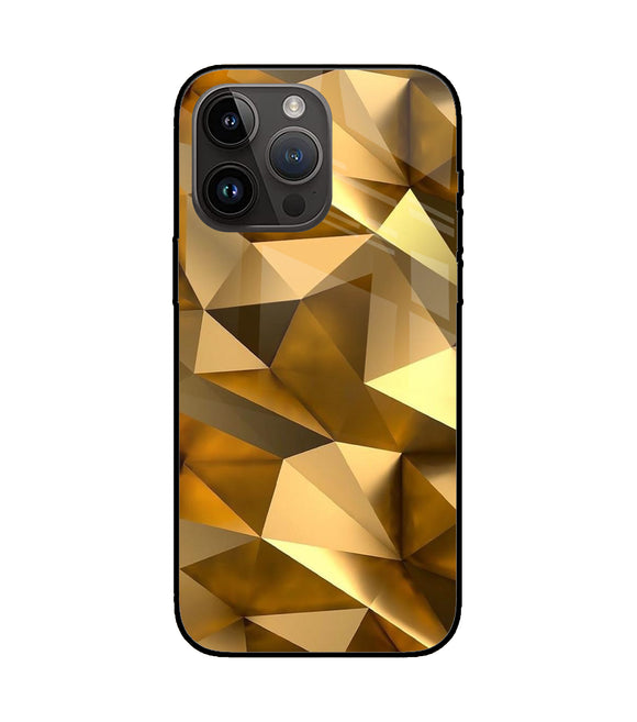 Golden Poly Art iPhone 14 Pro Max Glass Cover