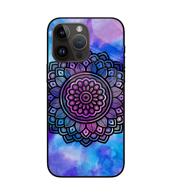 Mandala Water Color Art iPhone 14 Pro Max Glass Cover