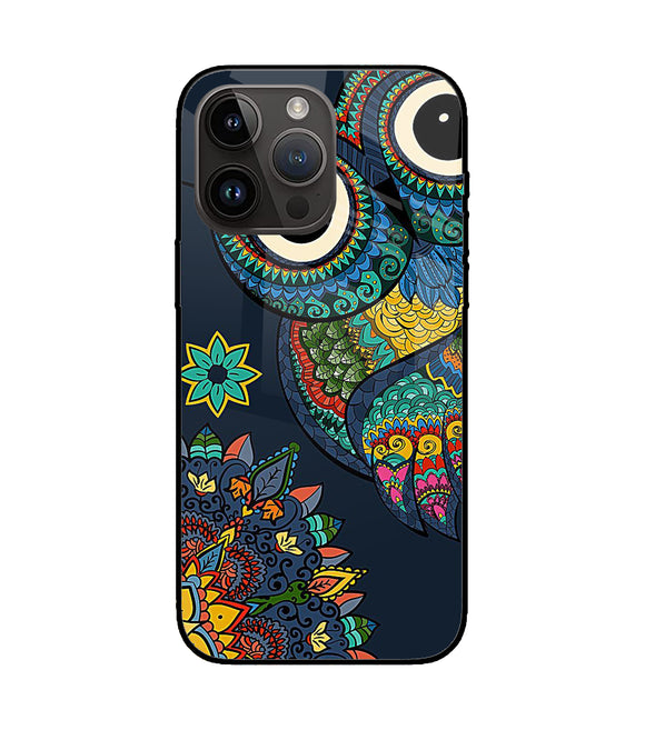 Abstract Owl Art iPhone 14 Pro Max Glass Cover