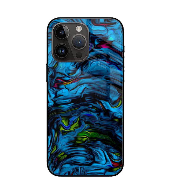 Dark Blue Abstract iPhone 14 Pro Max Glass Cover