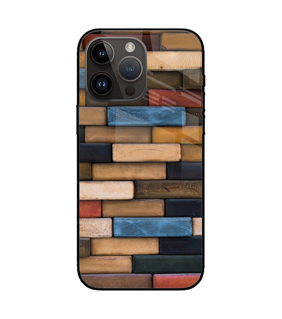 Colorful Wooden Bricks iPhone 14 Pro Max Glass Cover