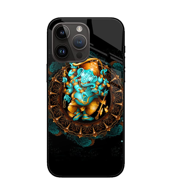 Lord Ganesha Art iPhone 14 Pro Max Glass Cover