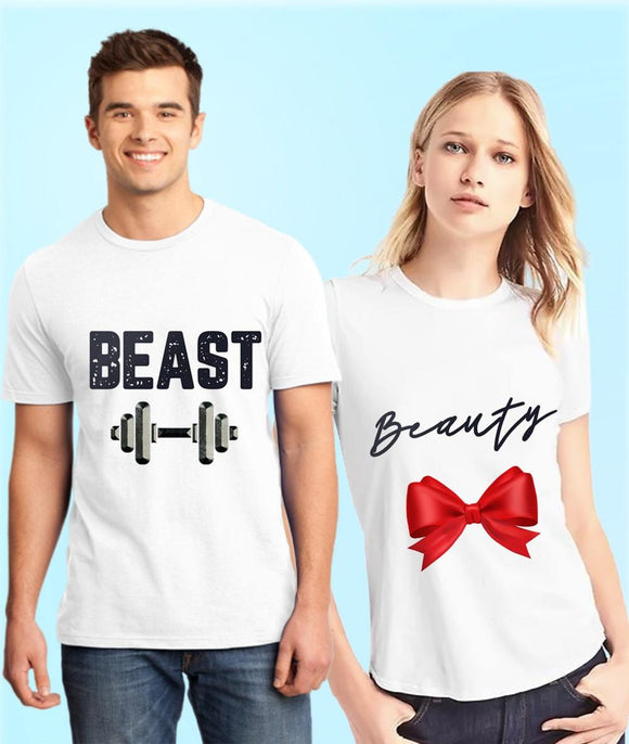 Beauty Beast Couple Graphic Tshirt