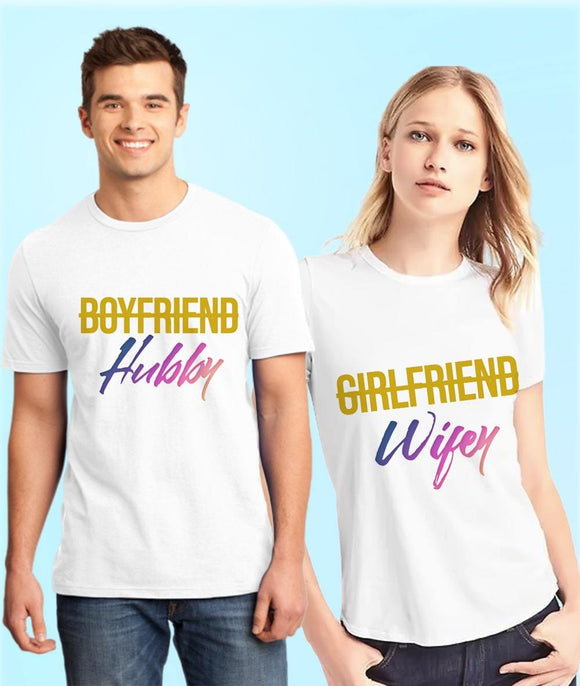 Hubby Wifey Couple Graphic Tshirt