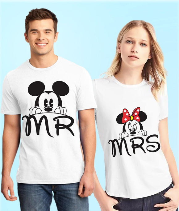 Mr Mickey Mrs Minnie Couple Graphic Tshirt