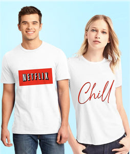 Netflix and Chill Couple Graphic Tshirt
