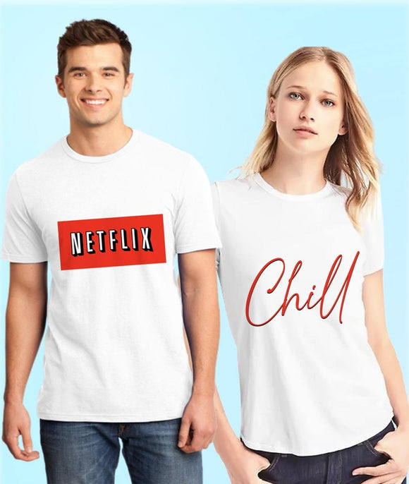 Netflix and Chill Couple Graphic Tshirt