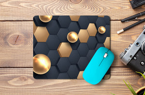 Black and Golden Pearls Abstract Mousepad