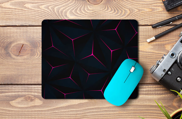 Black and Pink Abstract Mousepad