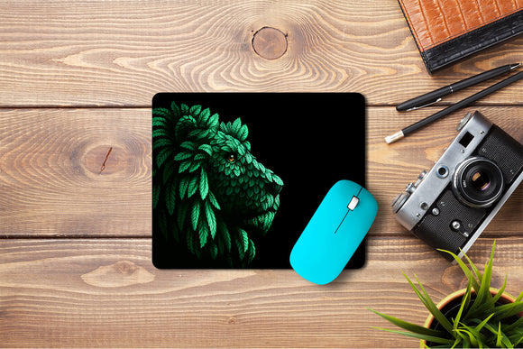 Black And Green Lion Mousepad