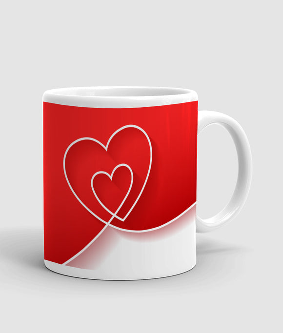 Love you red heart printed mug