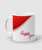 Love you red heart printed mug