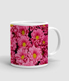 Pink flowers printed mug