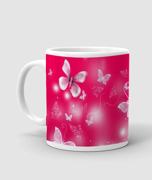 Butterfly red love printed mug