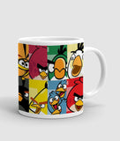 Angry birds collage printed mug