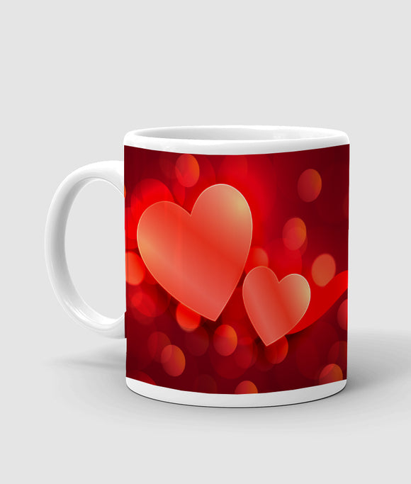Hearts abstract printed mug