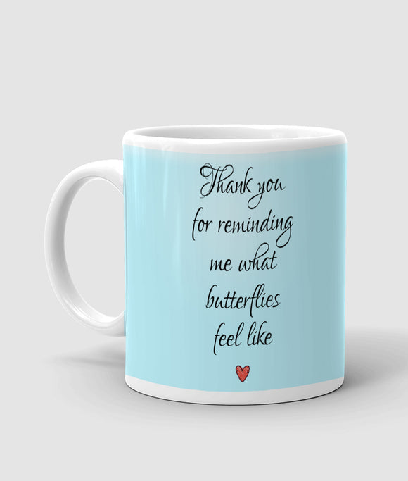 Love romantic flirt quote printed mug