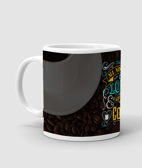 Coffee love quotes printed mug